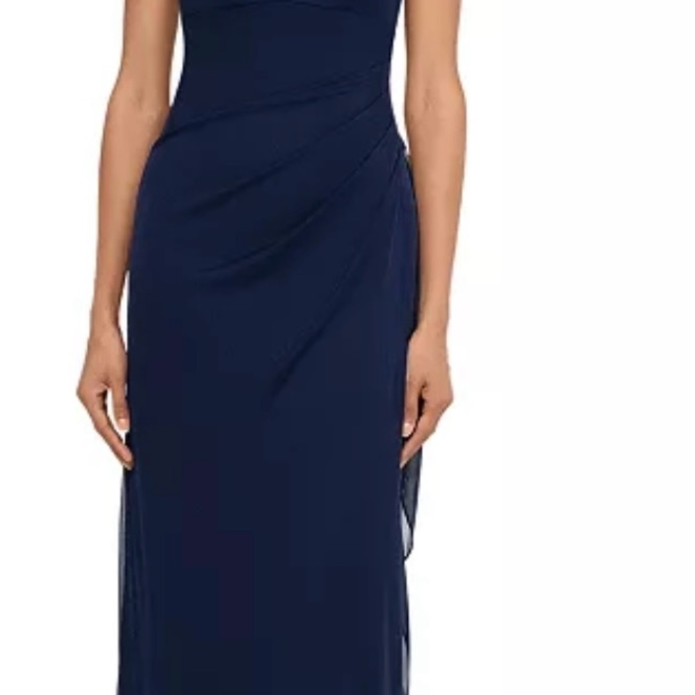 X By Xscape Chiffon Lace Sleeve Dress - Picture 3 of 9